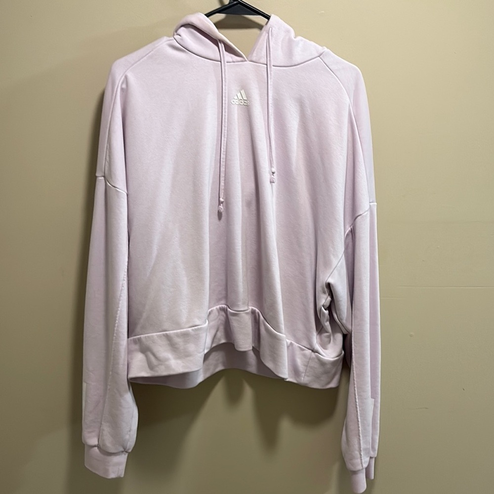 Adidas Pink Oversized Cuffed Sleeve Sweatshirt